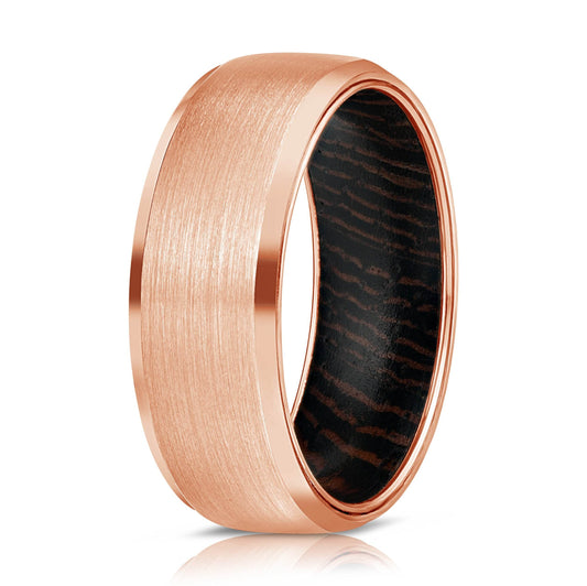 Men Tungsten Carbide Ring Rose Gold - Mubimart