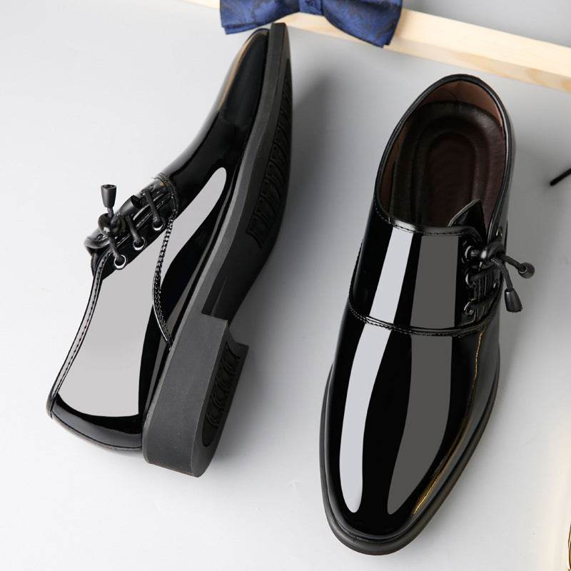 Trending Italian Patent Leather Shoes For Men Business Shoe Lace Up Oxfords Plus Size Male Wedding Party Shoes Men Black Leather - Mubimart