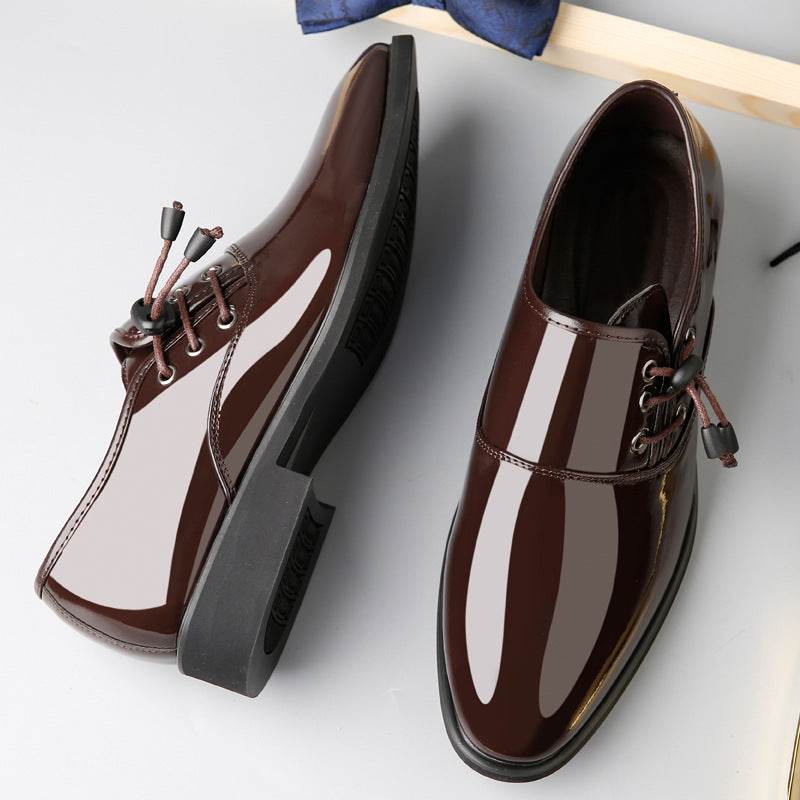 Trending Italian Patent Leather Shoes For Men Business Shoe Lace Up Oxfords Plus Size Male Wedding Party Shoes Men Black Leather - Mubimart
