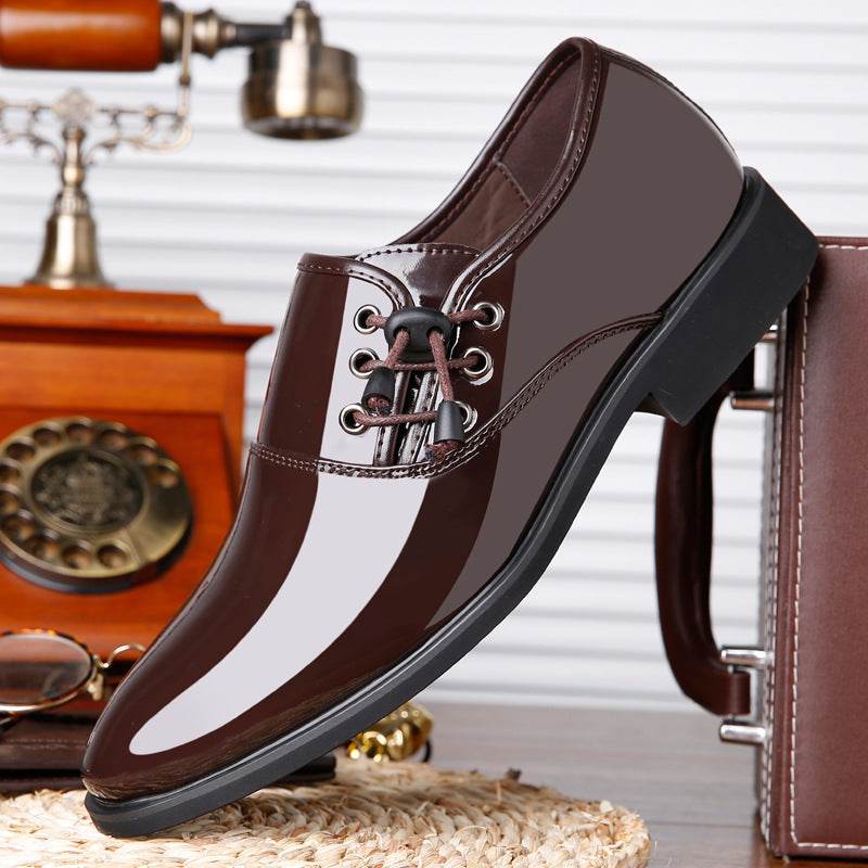 Trending Italian Patent Leather Shoes For Men Business Shoe Lace Up Oxfords Plus Size Male Wedding Party Shoes Men Black Leather - Mubimart