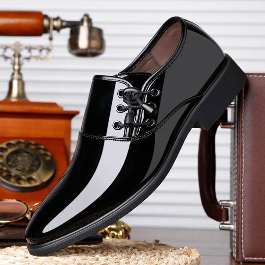 Trending Italian Patent Leather Shoes For Men Business Shoe Lace Up Oxfords Plus Size Male Wedding Party Shoes Men Black Leather - Mubimart