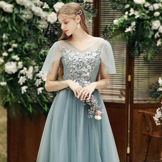 Sister Group Wedding Dress Long Graduation Dress - Mubimart