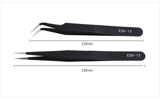 Precision Tweezers Pointed Tweezers Elbow Drill Clamp - Mubimart