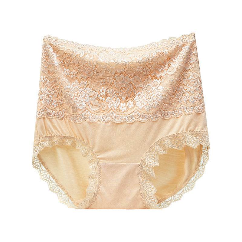 High Waisted Abdomen And Hips Sexy Lace Underwear Women Briefs - Mubimart
