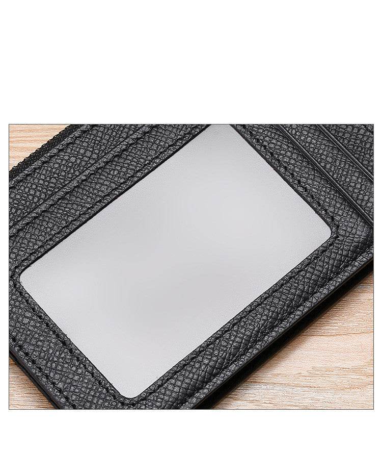 RFID Cowhide Card Holder With Zipper Coin Holder Promotion Card Holder - Mubimart