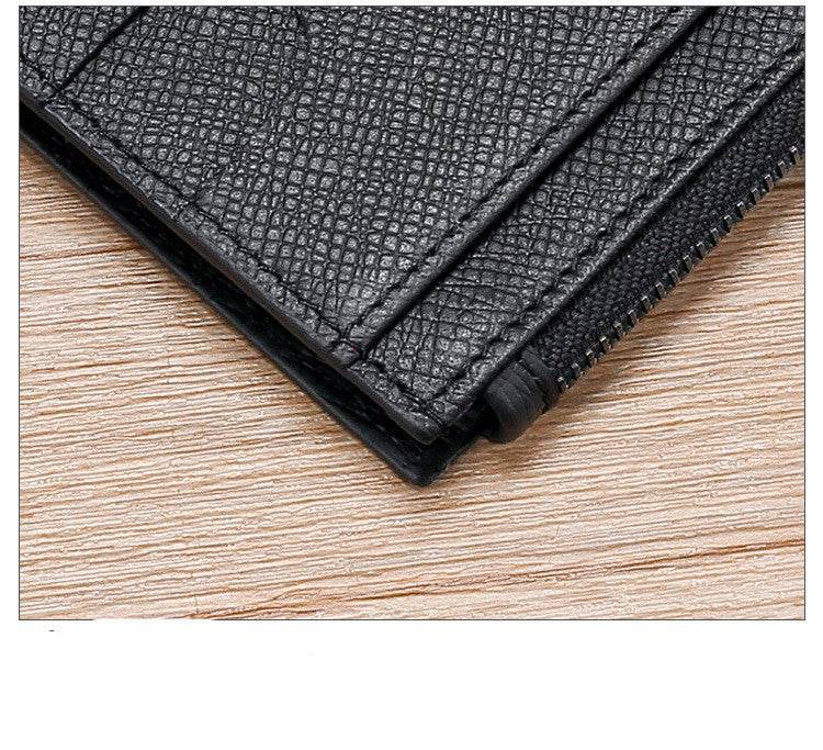 RFID Cowhide Card Holder With Zipper Coin Holder Promotion Card Holder - Mubimart