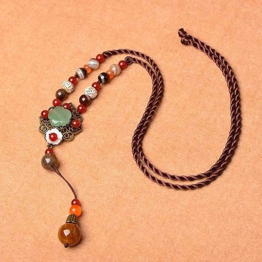 Ethnic Style Sweater Chain Long Necklace Women - Mubimart