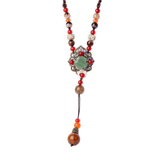 Ethnic Style Sweater Chain Long Necklace Women - Mubimart