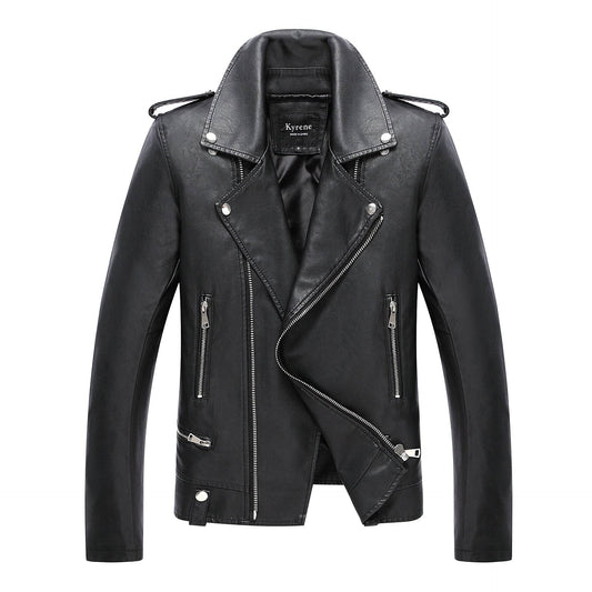 Men's Motorcycle Leather Jacket Jacket - Mubimart