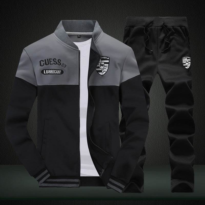autumn and winter men's SWEATER MENS casual sport suit jacket collar long sleeved sweater students tide - Mubimart