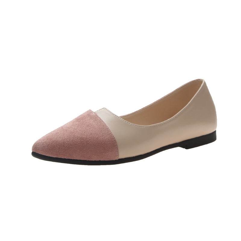 Fashion Pointed Toe Flat Shallow Mouth Frosted Shoes - Mubimart