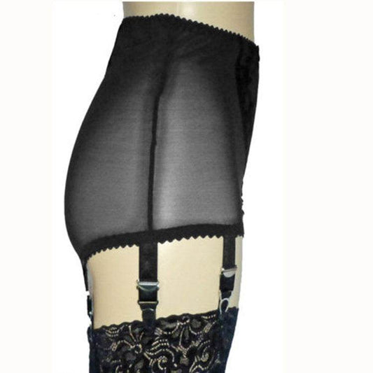 Ladies Mesh Lace Shorts Garter Belt - Mubimart