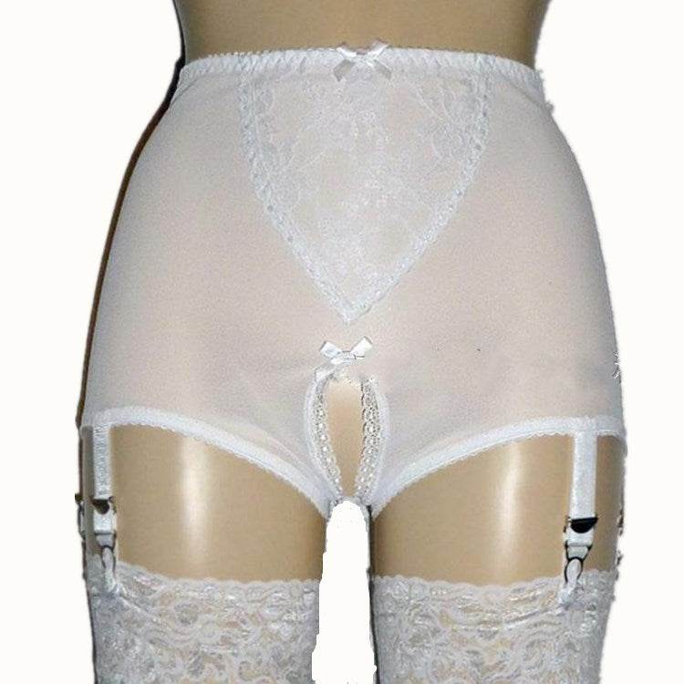 Ladies Mesh Lace Shorts Garter Belt - Mubimart