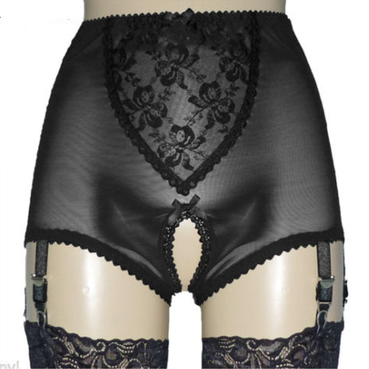 Ladies Mesh Lace Shorts Garter Belt - Mubimart - Garter Belts 