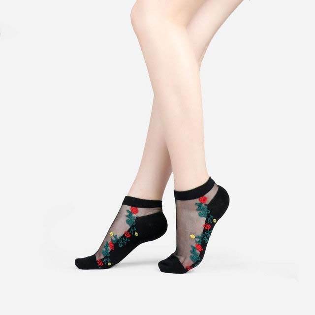 Sexy Lace Mesh Socks Transparent for women Ankle Thin Socks - Mubimart