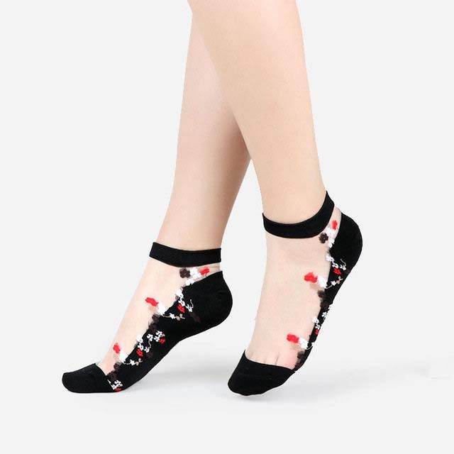 Sexy Lace Mesh Socks Transparent for women Ankle Thin Socks - Mubimart