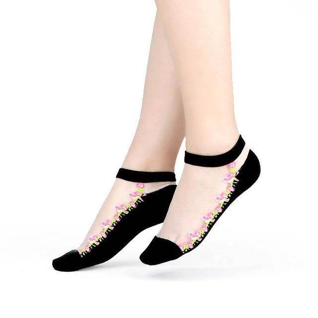 Sexy Lace Mesh Socks Transparent for women Ankle Thin Socks - Mubimart
