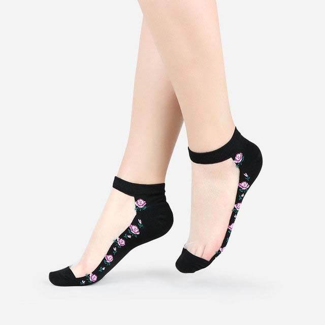 Sexy Lace Mesh Socks Transparent for women Ankle Thin Socks - Mubimart