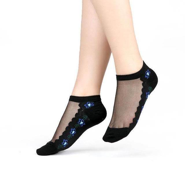 Sexy Lace Mesh Socks Transparent for women Ankle Thin Socks - Mubimart
