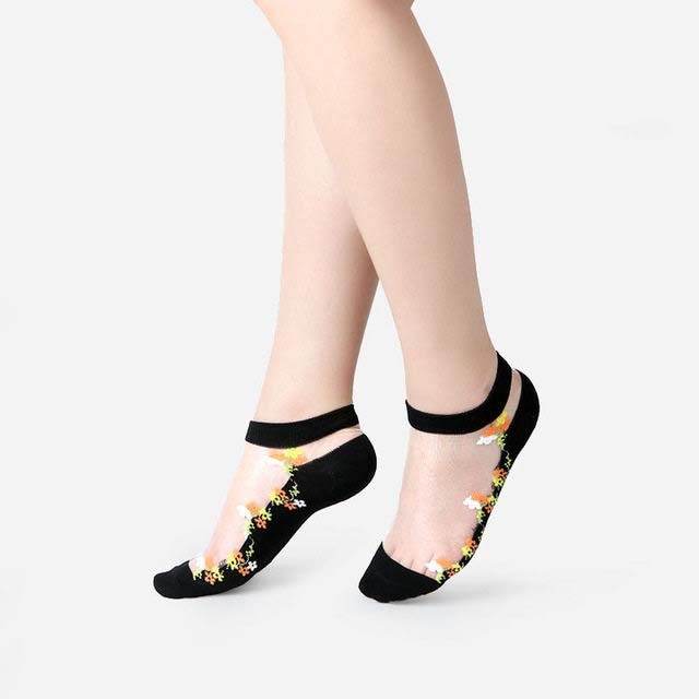Sexy Lace Mesh Socks Transparent for women Ankle Thin Socks - Mubimart
