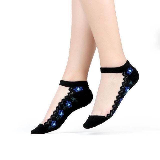 Sexy Lace Mesh Socks Transparent for women Ankle Thin Socks - Mubimart