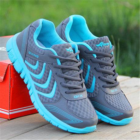 Mesh Lace Up Flat Shoes Sneakers Women - Mubimart