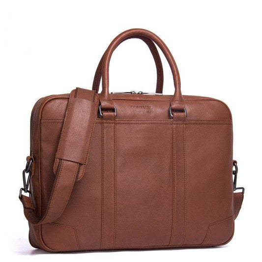 Multifunctional Leather Men's Business Briefcase - Mubimart