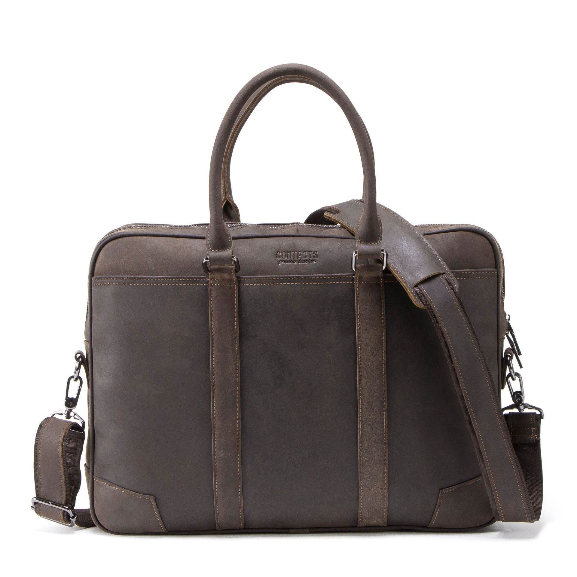 Multifunctional Leather Men's Business Briefcase - Mubimart