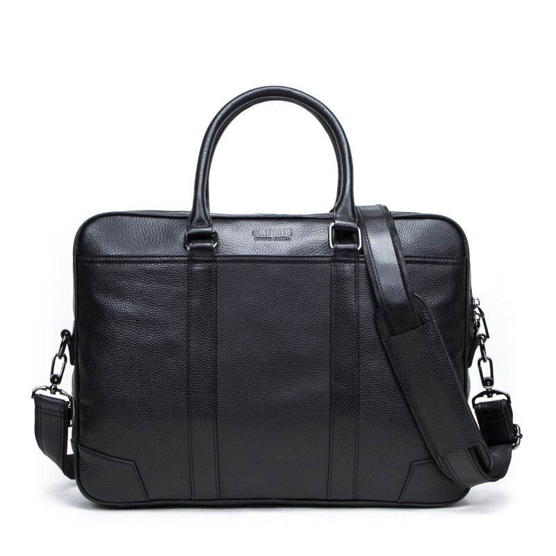 Multifunctional Leather Men's Business Briefcase - Mubimart