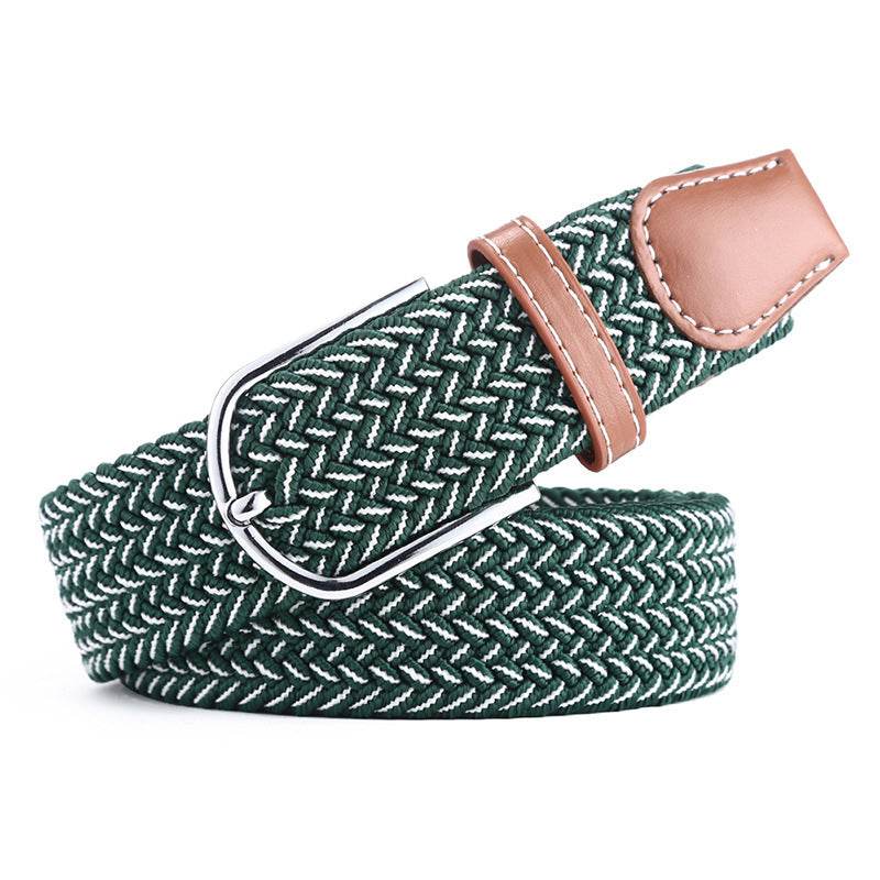 Elastic Woven Belt, Buckle Elastic Belt - Mubimart