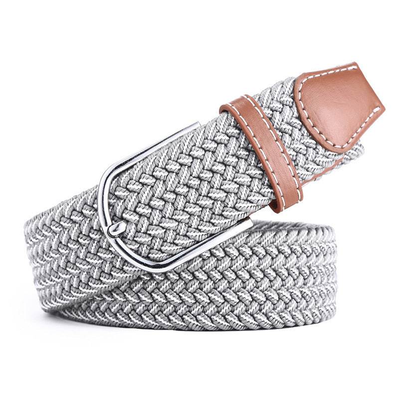 Elastic Woven Belt, Buckle Elastic Belt - Mubimart