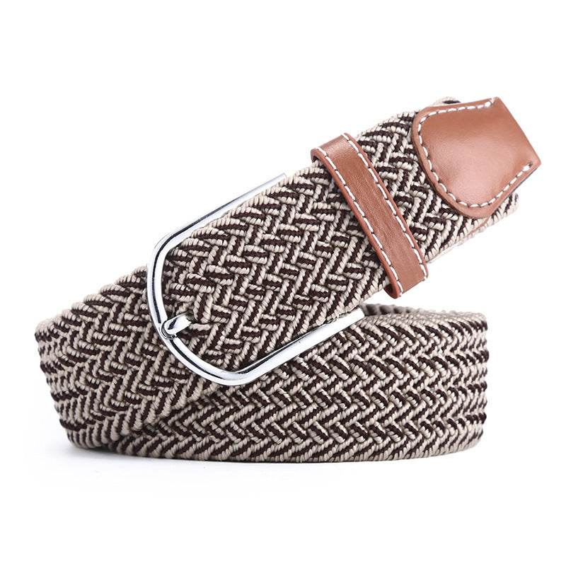 Elastic Woven Belt, Buckle Elastic Belt - Mubimart