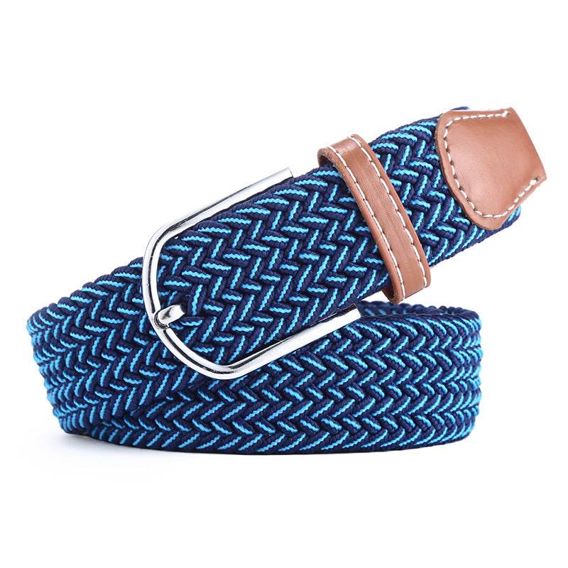 Elastic Woven Belt, Buckle Elastic Belt - Mubimart