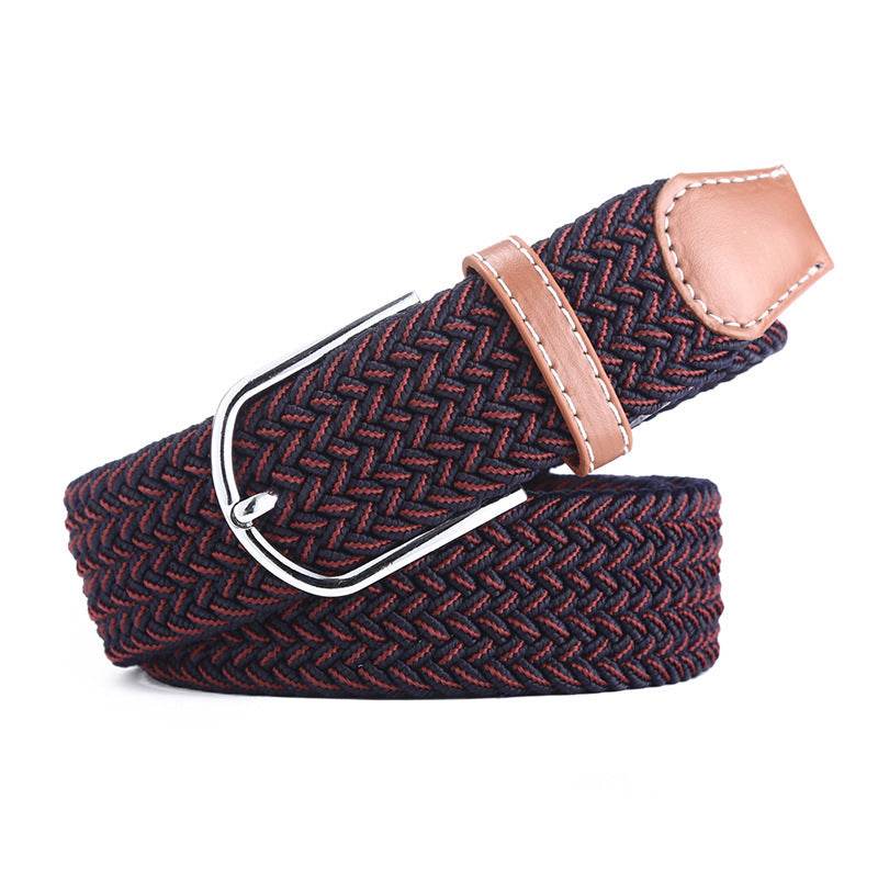 Elastic Woven Belt, Buckle Elastic Belt - Mubimart
