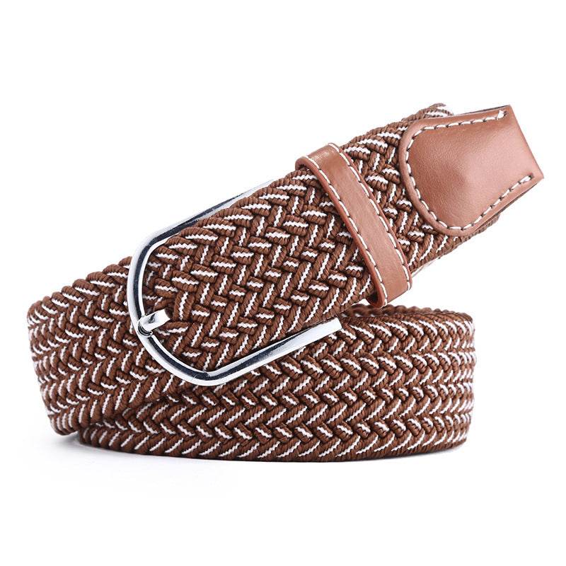 Elastic Woven Belt, Buckle Elastic Belt - Mubimart