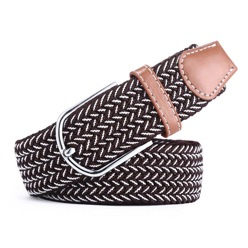 Elastic Woven Belt, Buckle Elastic Belt - Mubimart