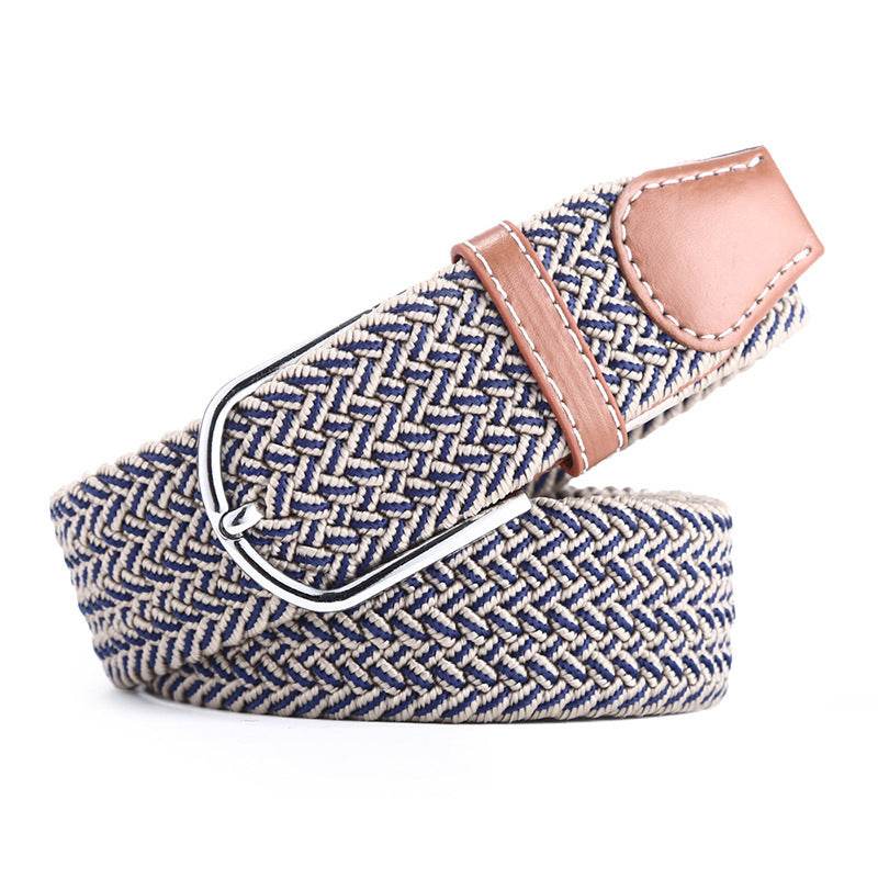 Elastic Woven Belt, Buckle Elastic Belt - Mubimart