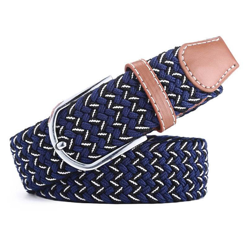Elastic Woven Belt, Buckle Elastic Belt - Mubimart