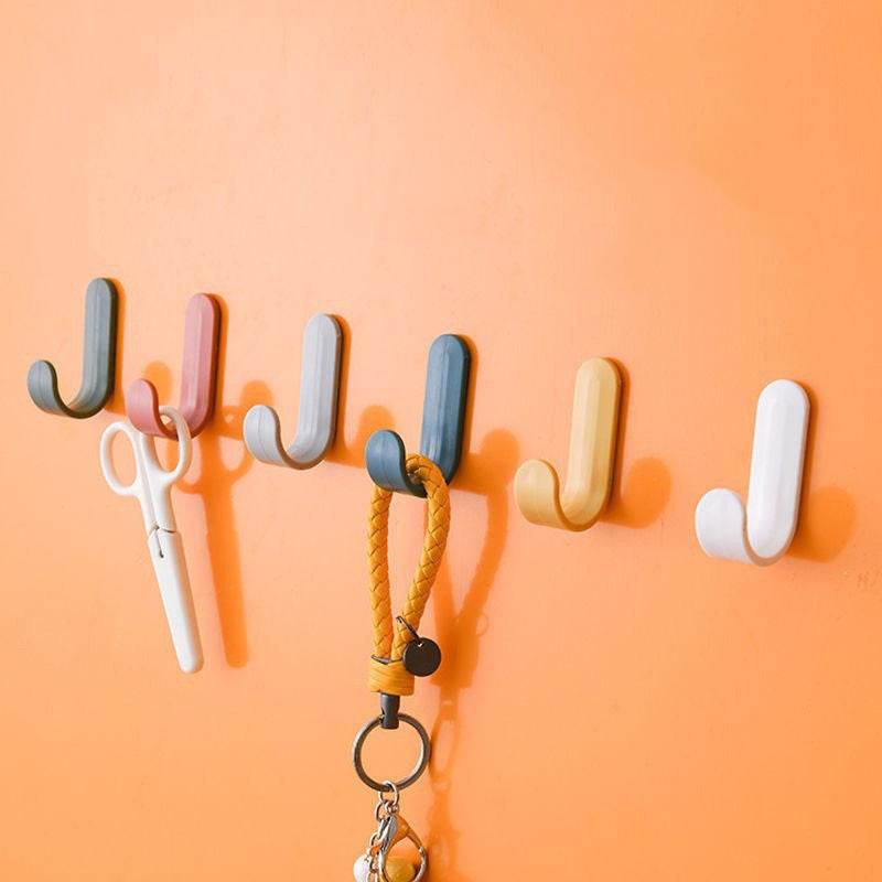 Nail Free Viscose Kitchen Non Marking Adhesive Hooks For Household Door Back Coat Hooks - Mubimart