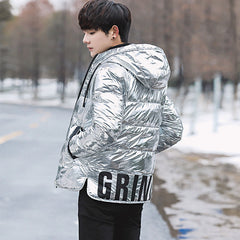 Puffy Silver Shiny Heren Bubble Jack - Grinoe