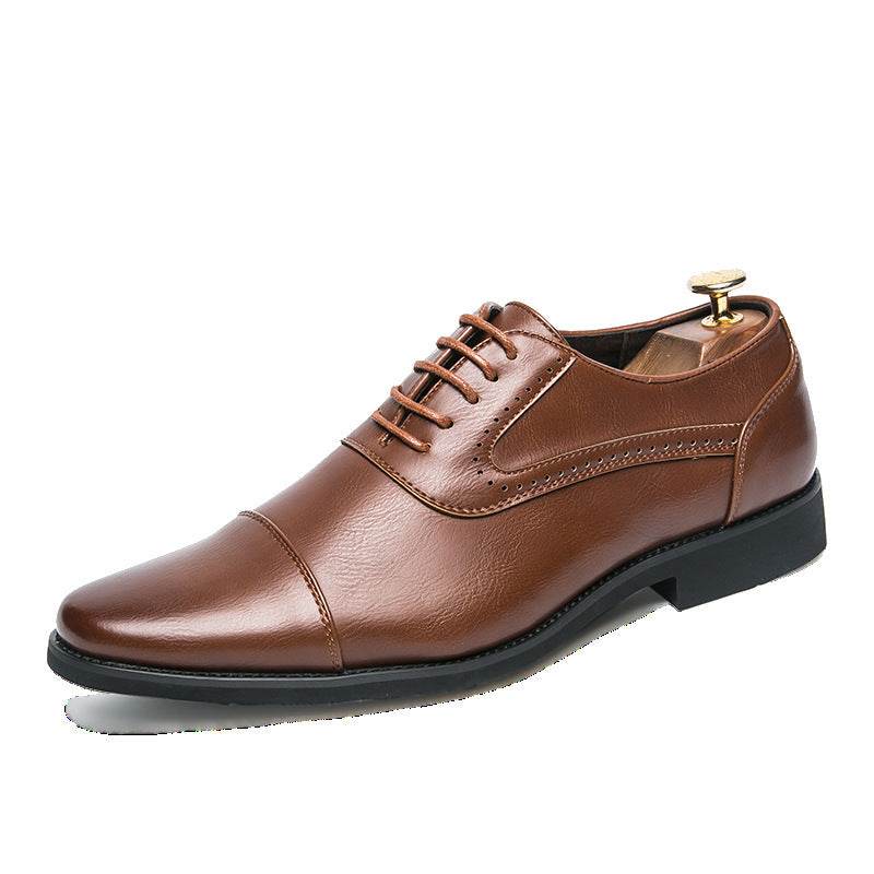 Retro Oxford Shoes Pointed Toe Korean Business Dress Shoes - Mubimart