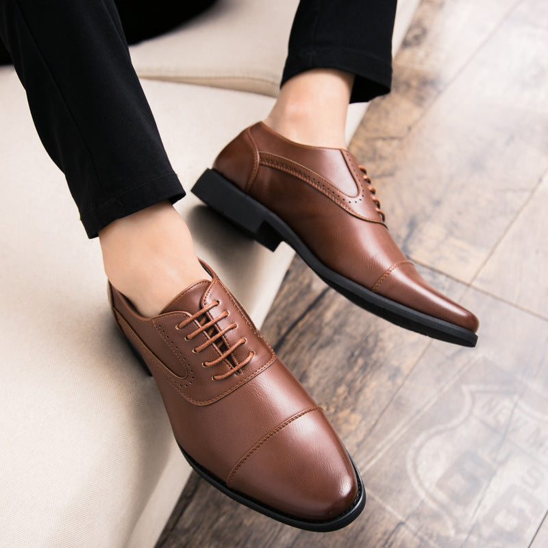 Retro Oxford Shoes Pointed Toe Korean Business Dress Shoes