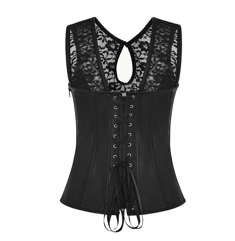 Tight Court Corset Jacquard Lace Corset - Mubimart