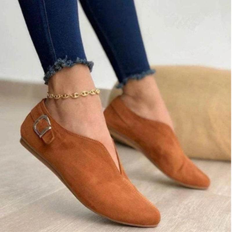 Women's Shoes Ankle Boots Pointed Toe Flat Casual Shoes - Mubimart