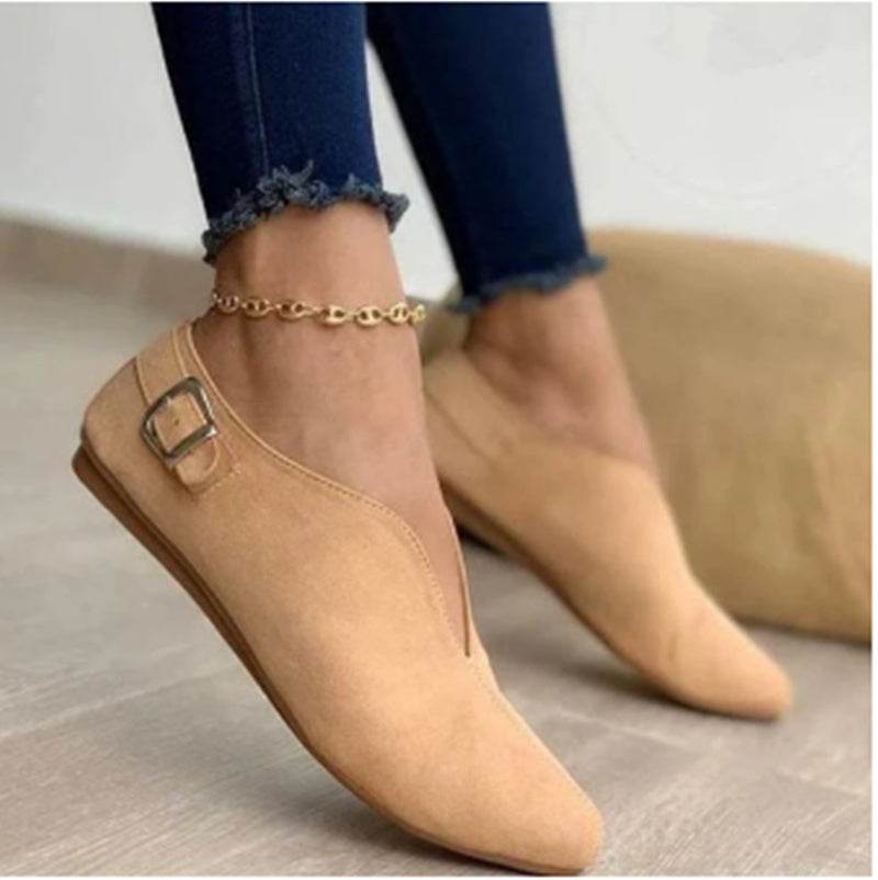 Women's Shoes Ankle Boots Pointed Toe Flat Casual Shoes - Mubimart