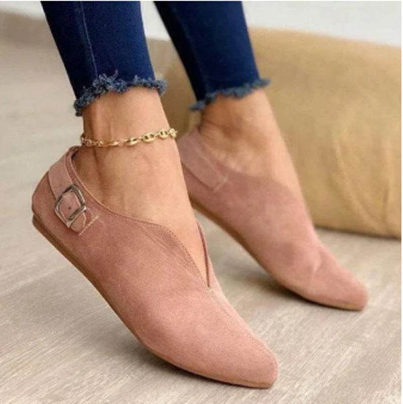 Women's Shoes Ankle Boots Pointed Toe Flat Casual Shoes - Mubimart