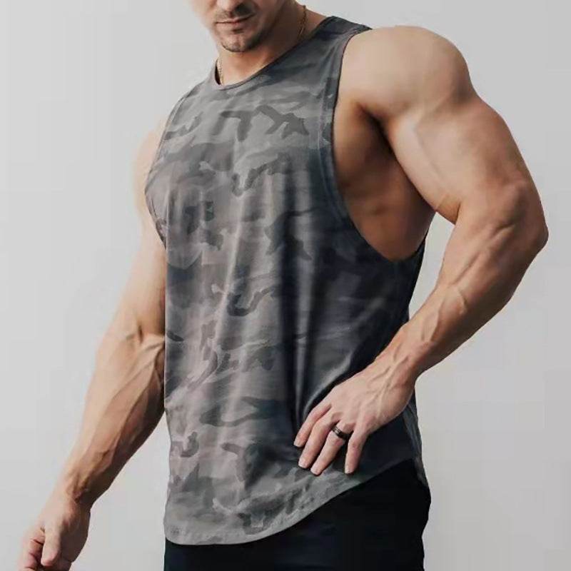 Men's Casual Sports Running Fitness Camouflage Undershirt - Mubimart