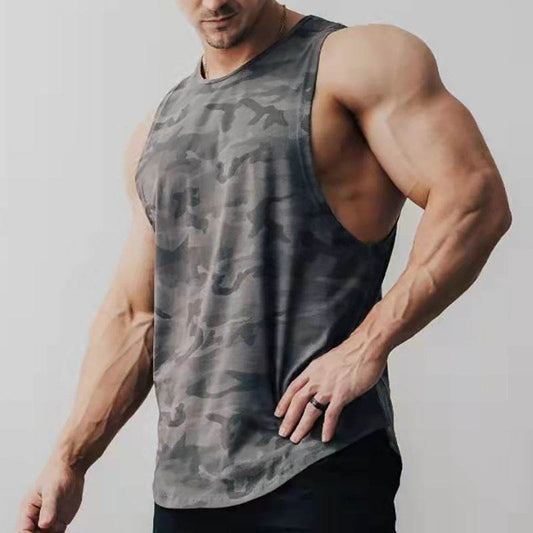 Men's Casual Sports Running Fitness Camouflage Undershirt - Mubimart