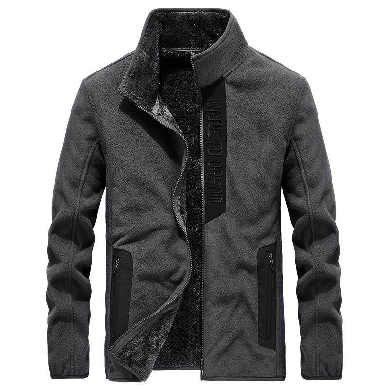 Polar Fleece Casual All-Match Fleece Plus Fleece Jacket - Mubimart