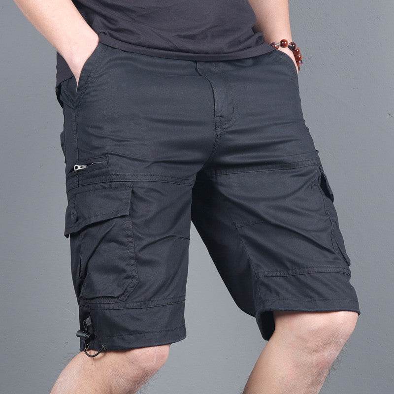 Multi-Pocket Cargo Shorts Small Zipper Shorts - Mubimart